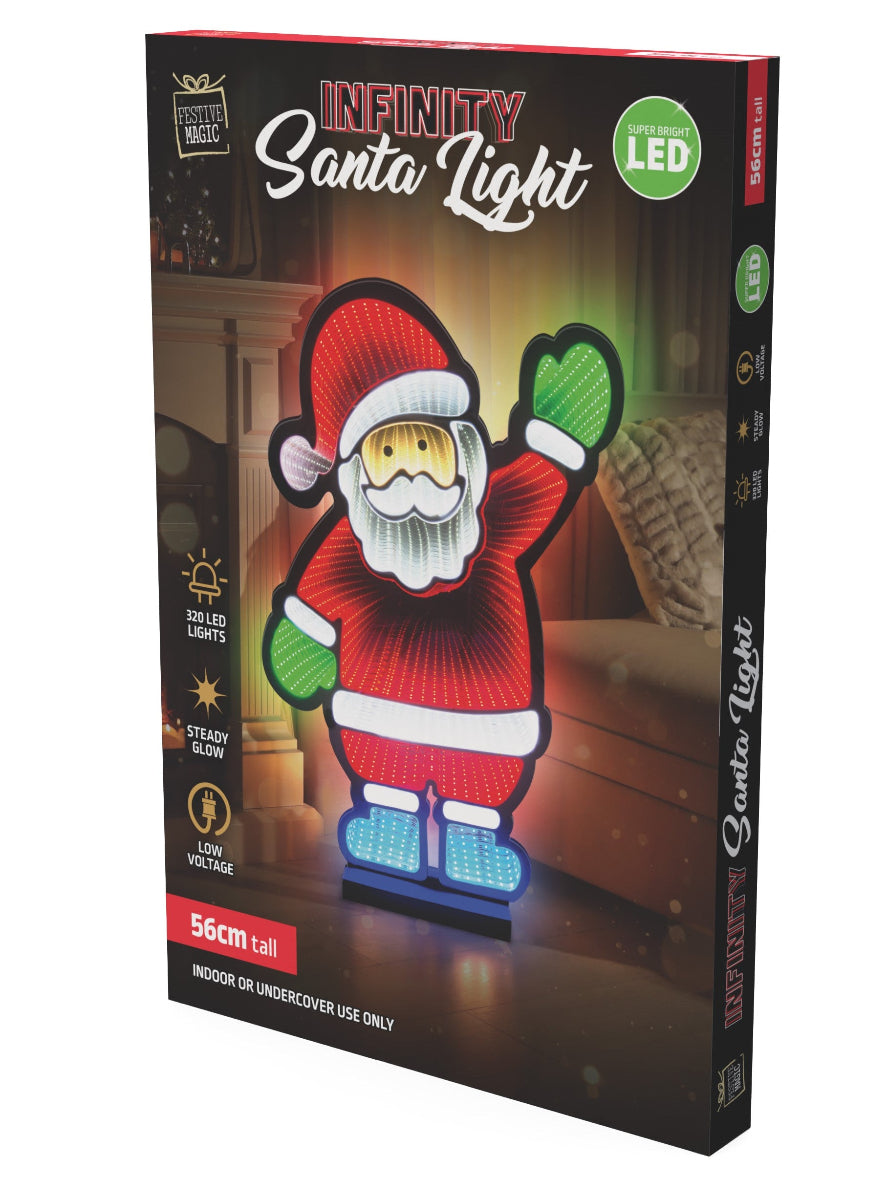 Christmas LED Infinity Santa Light – 60cm
