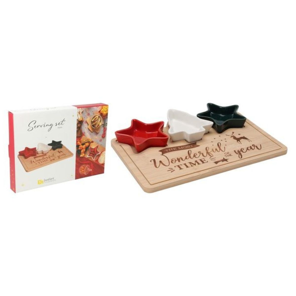 Serving Set on Tray 4 Piece Set 22 x 30cm
