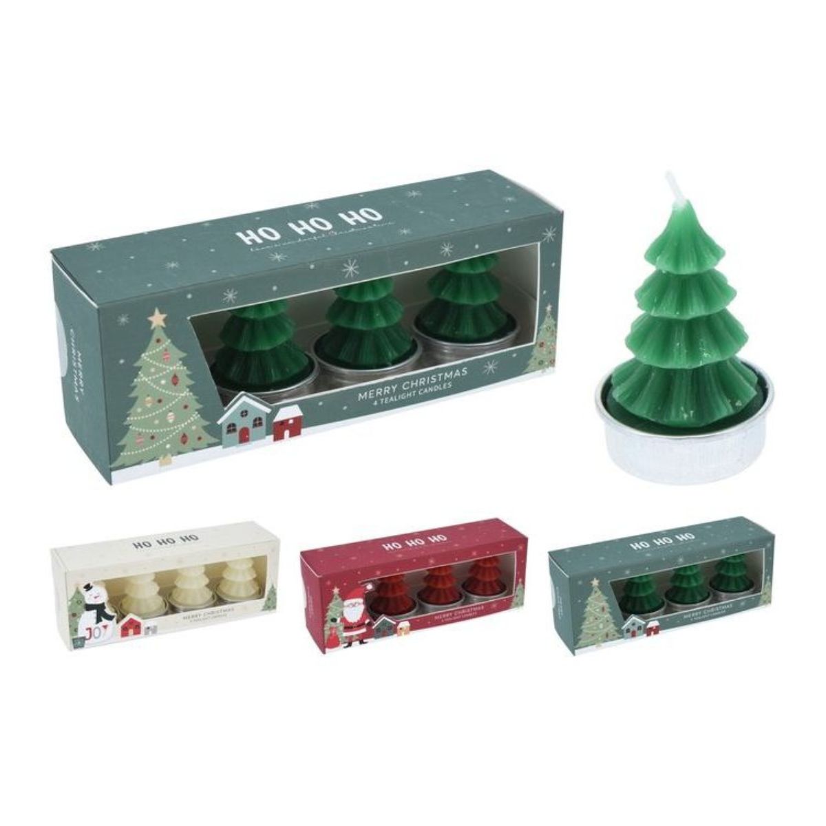 Christmas Tree Candle Tealight Set 4 Pieces