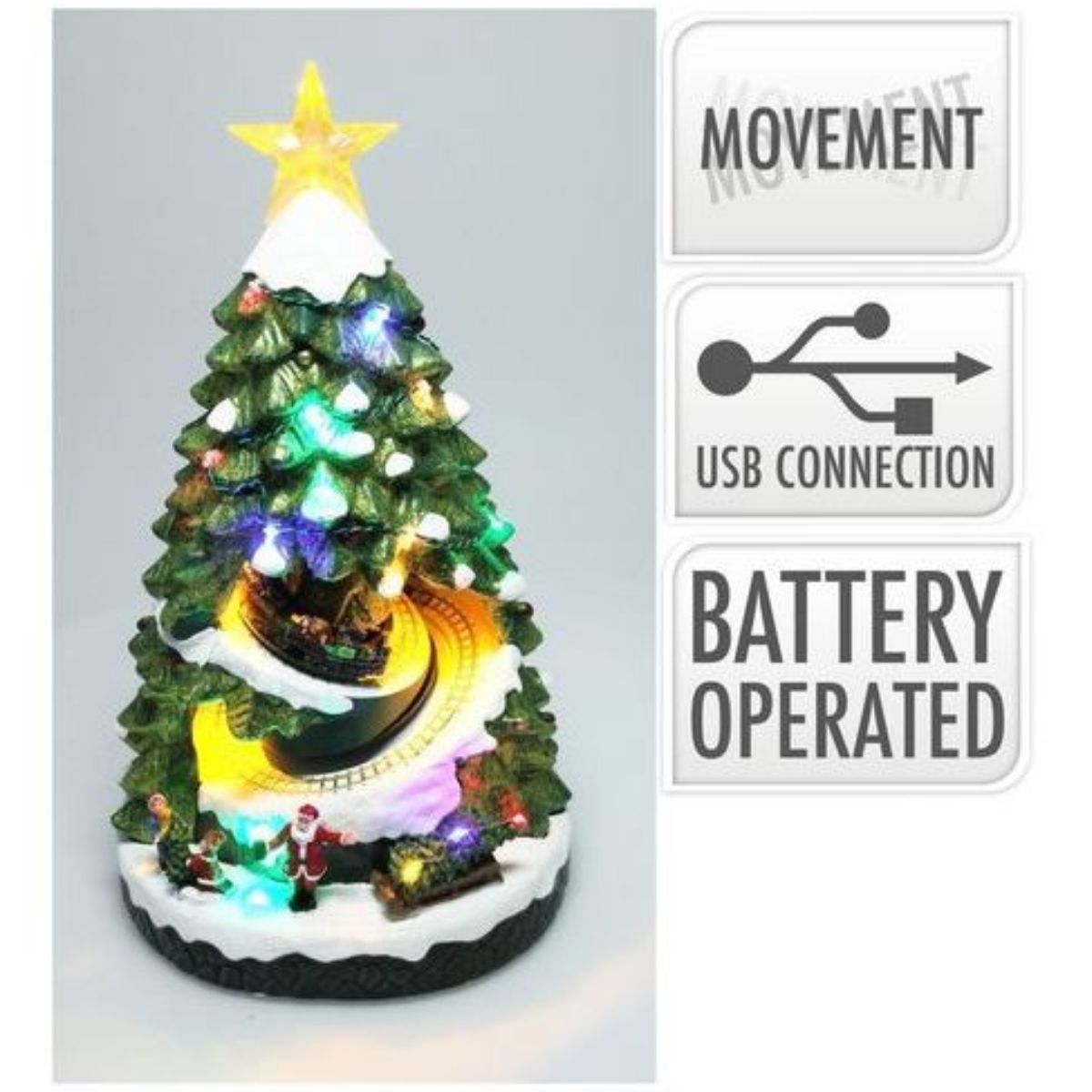 Christmas Village Tree LED 38cm B/o USB