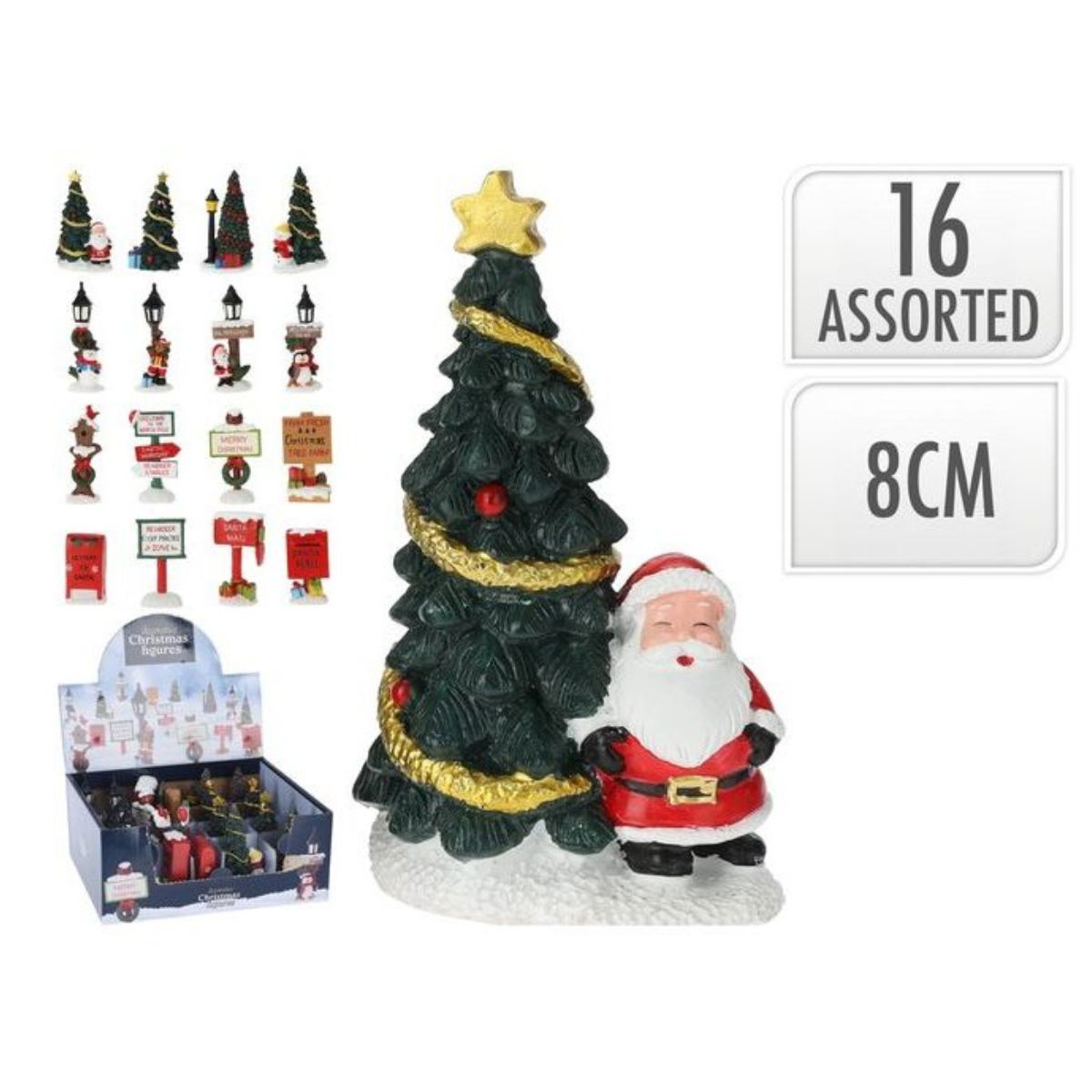 Christmas Figures 8cm 16 Assorted Multi