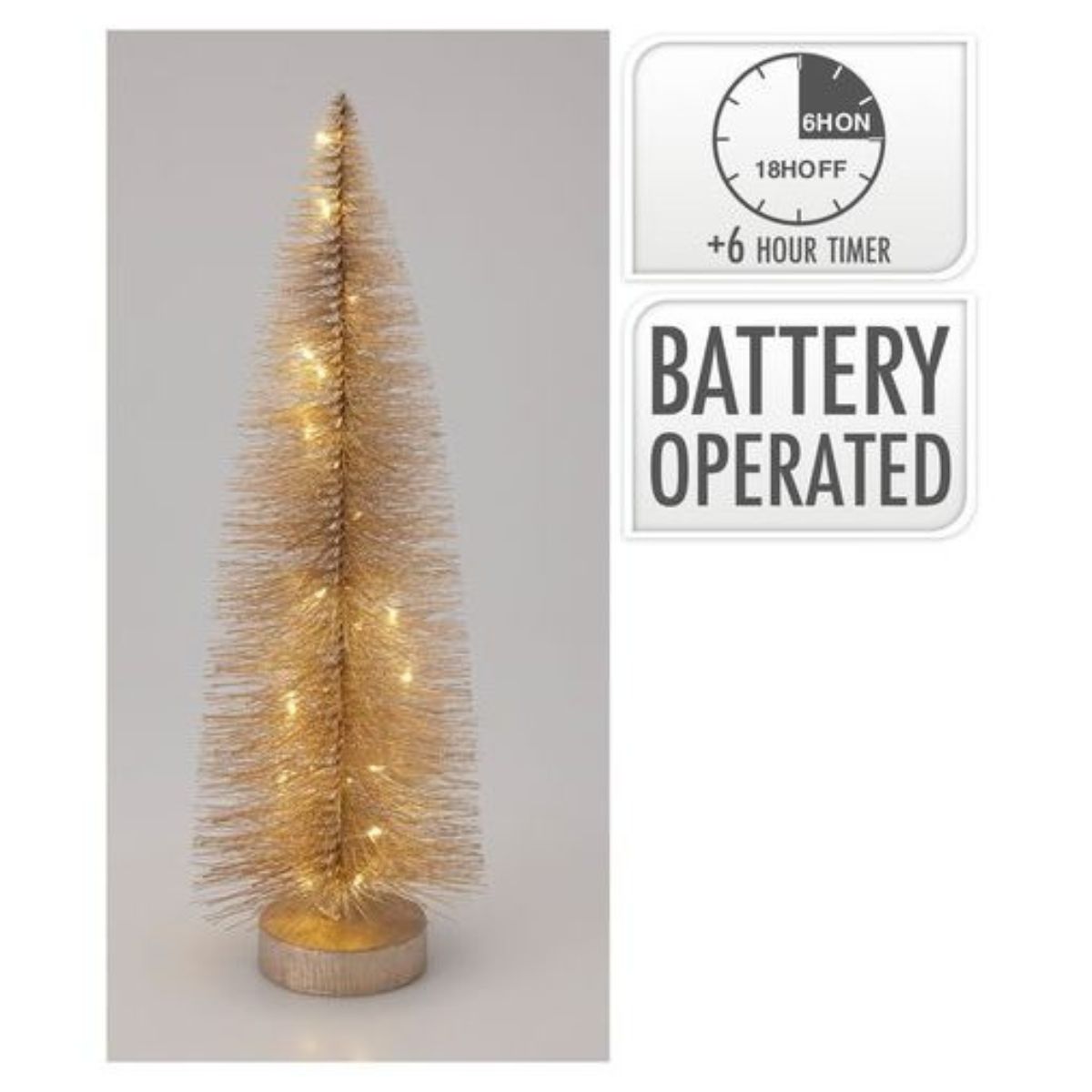 Christmas Tree 30cm with LED Gold Battery Operated