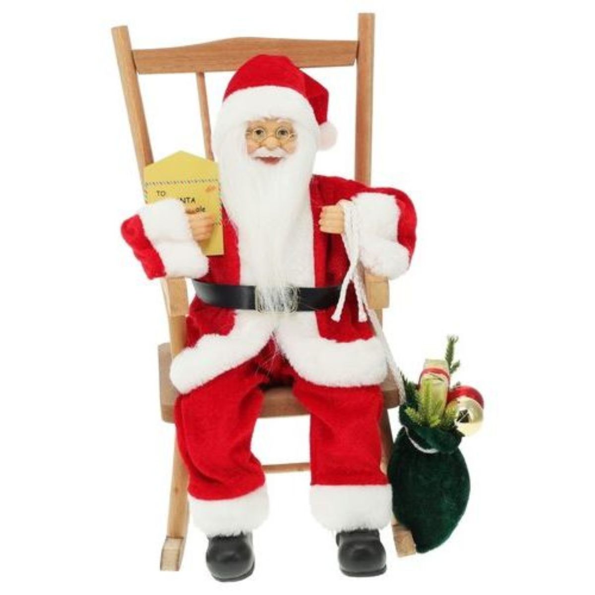 Christmas Rocking Chair Santa 35cm Red