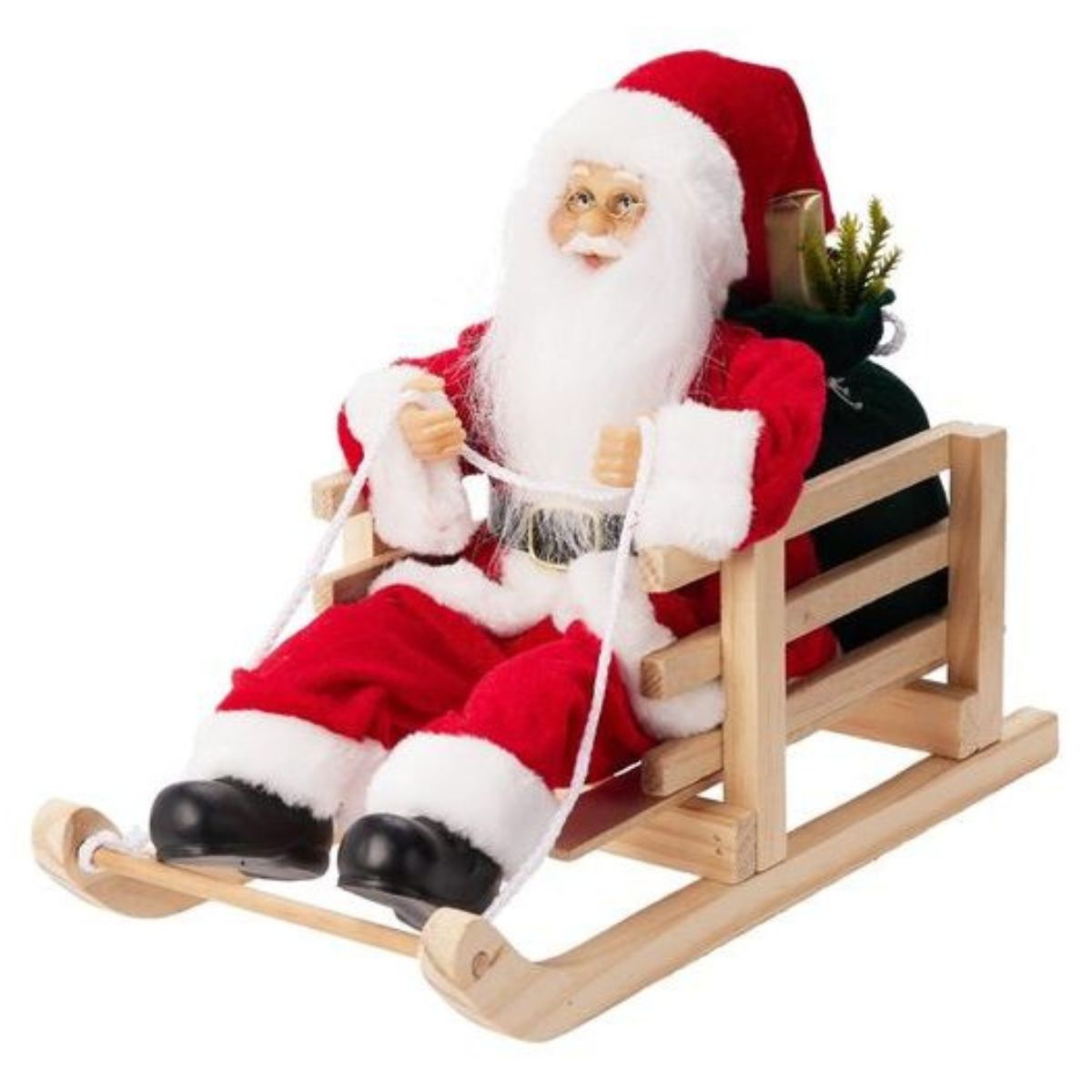 Christmas Santa on Sleigh 25cm