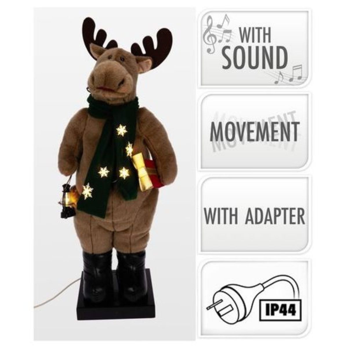 Christmas Reindeer 110cm with LED & Music IP20