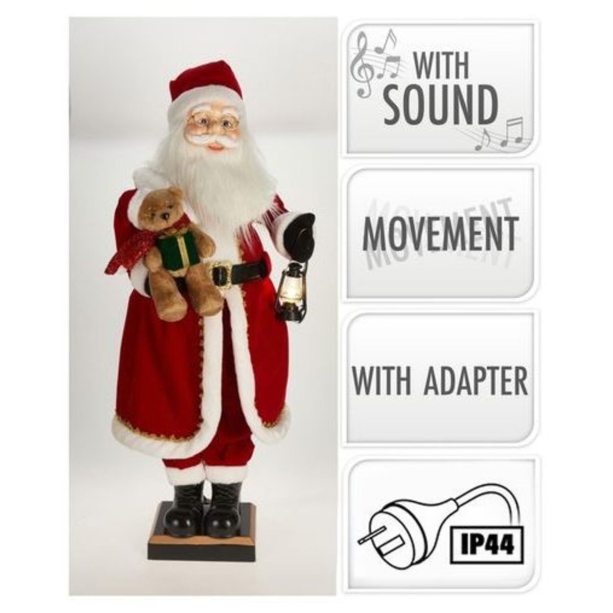 Christmas Santa Claus 110cm with Music IP20