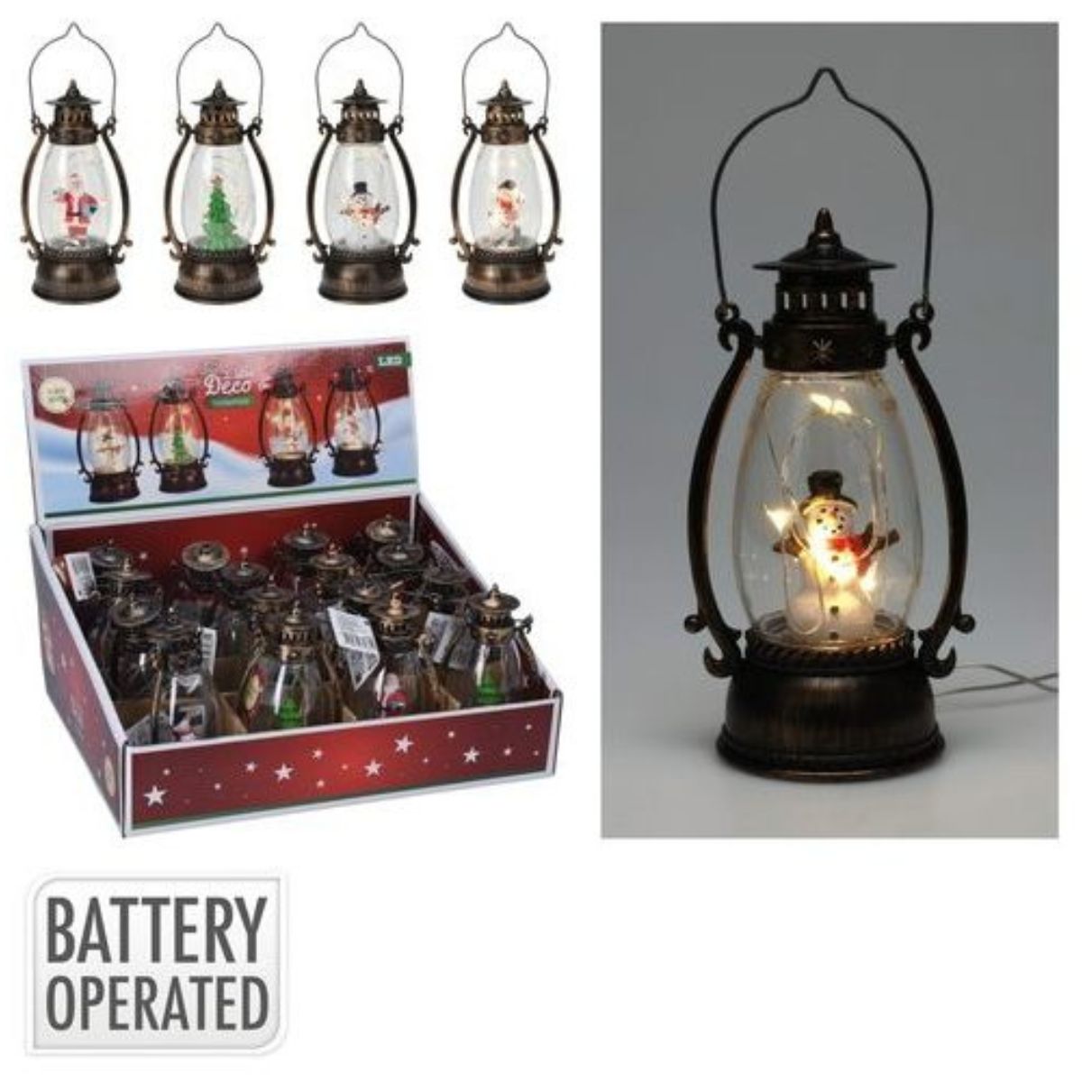 Lantern with LED 14cm Battery Operated