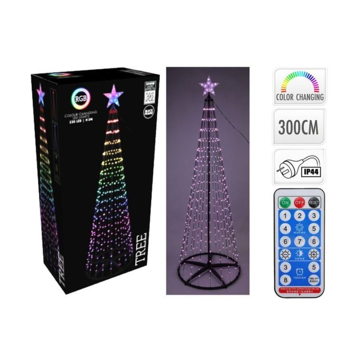Christmas Tree 150cm 154 LED RGB Black Colourchange