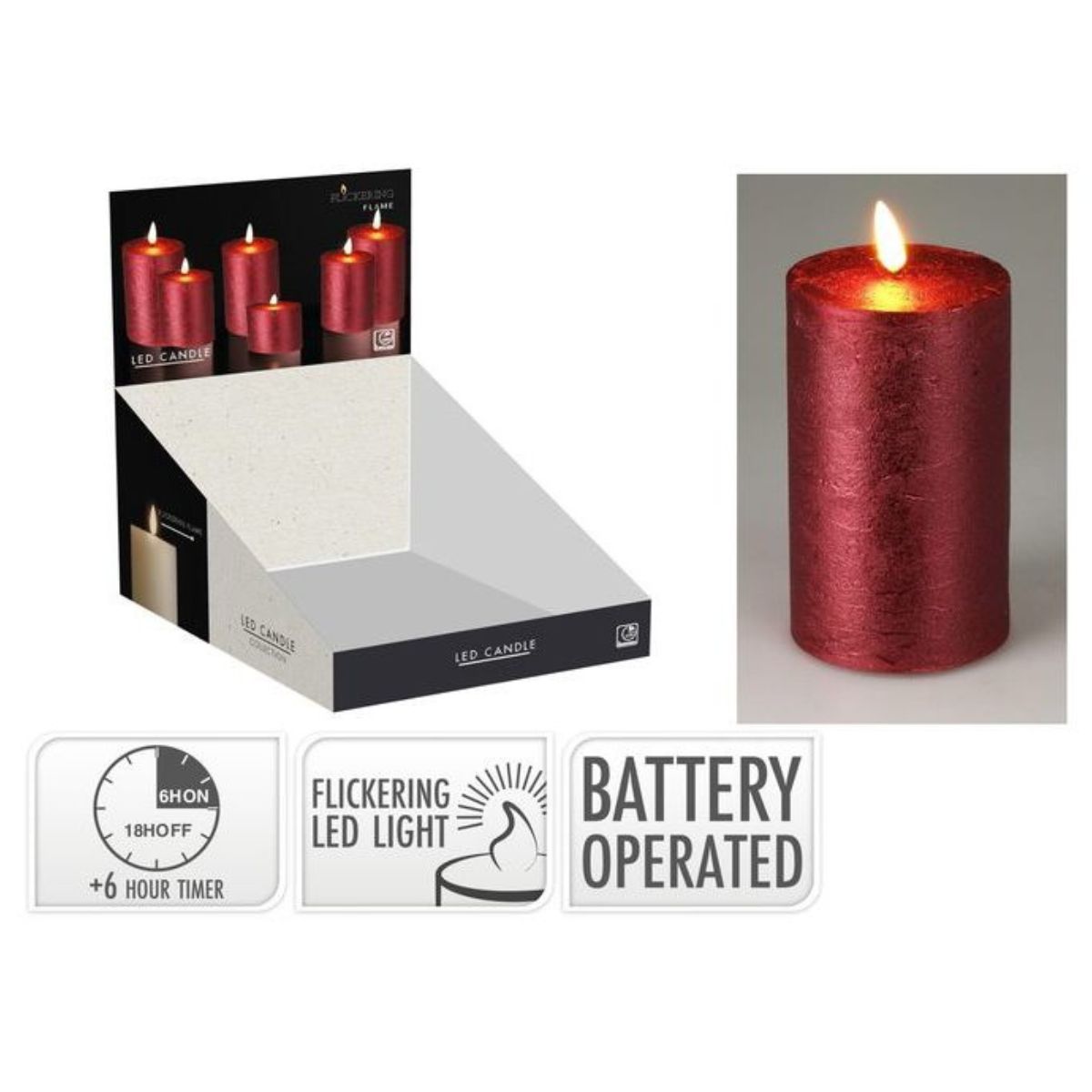 LED Candle 75 x 125mm Battery Operated