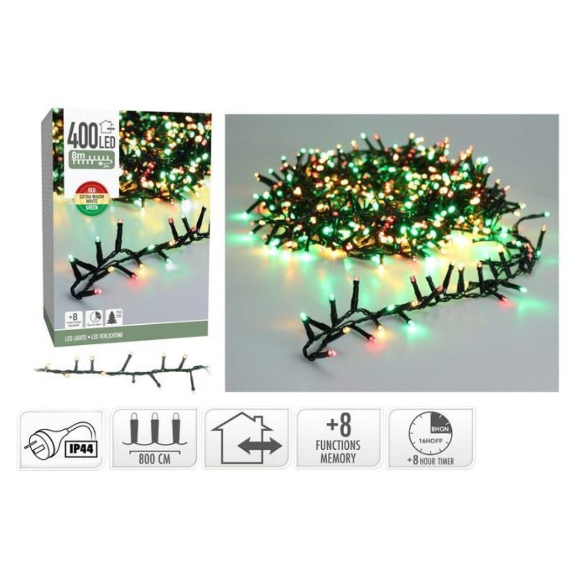 Snake Lights 400 LED Lights Christmas IP44 8m