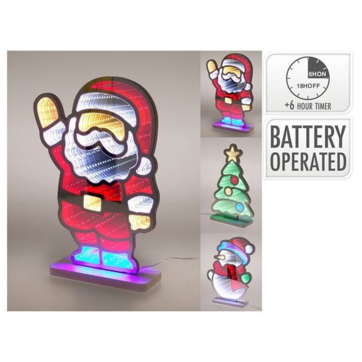 Mirror Infinity 28cm 152LED 3 Assorted B/o
