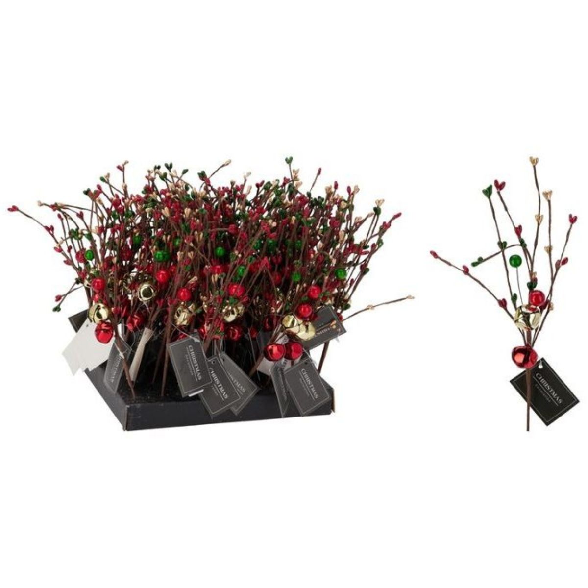 Branches with Bells Red/green 23cm