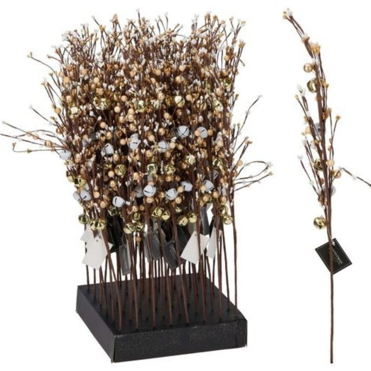 Branches W/ Bells Champagne/silver 60cm