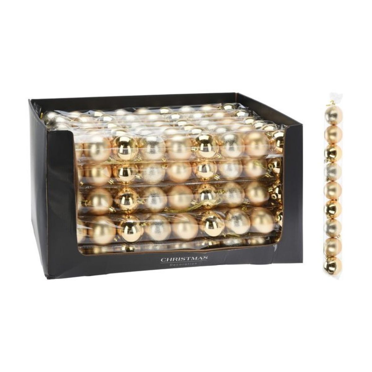 Christmas Bauble Set 60mm Gold 9 Pieces