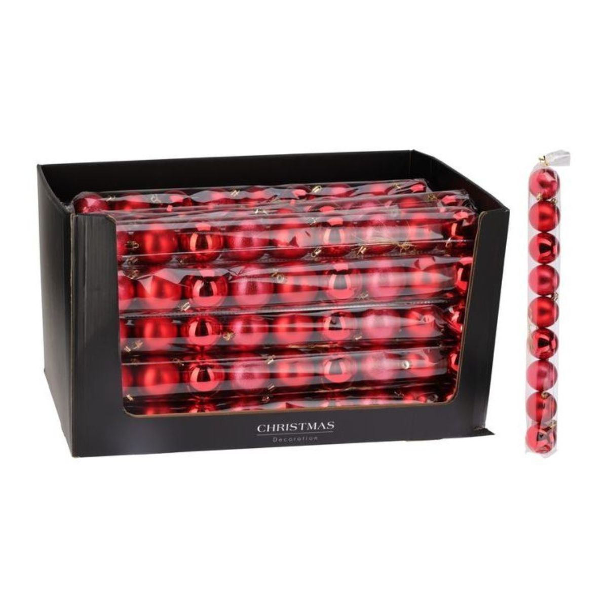 Christmas Bauble Set 60mm Red 9 Pieces