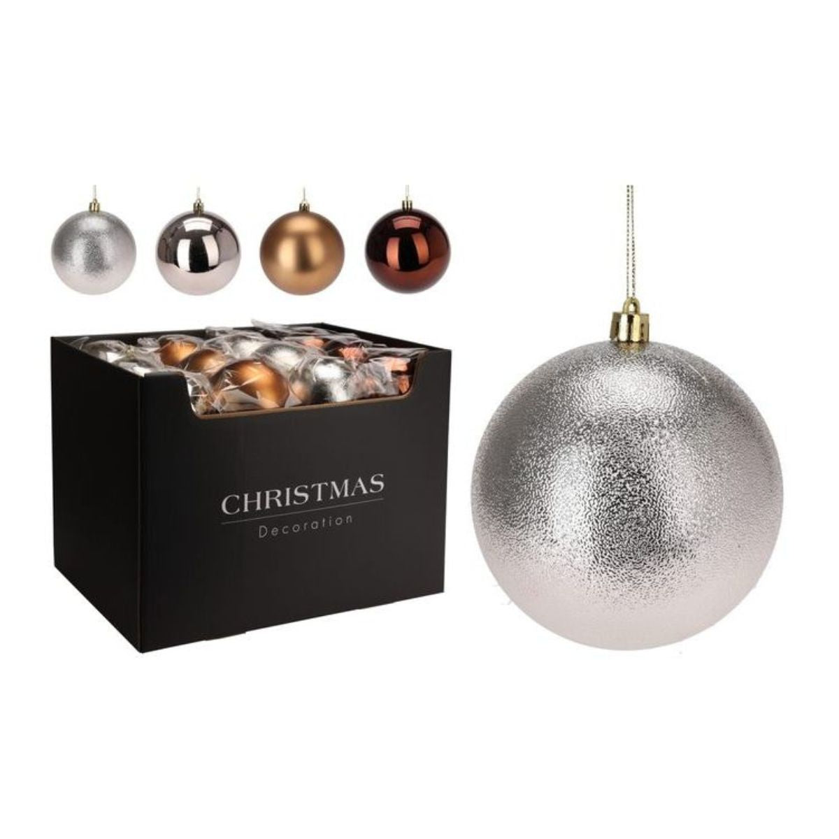 Christmas Bauble 100mm Amber 4 Assorted