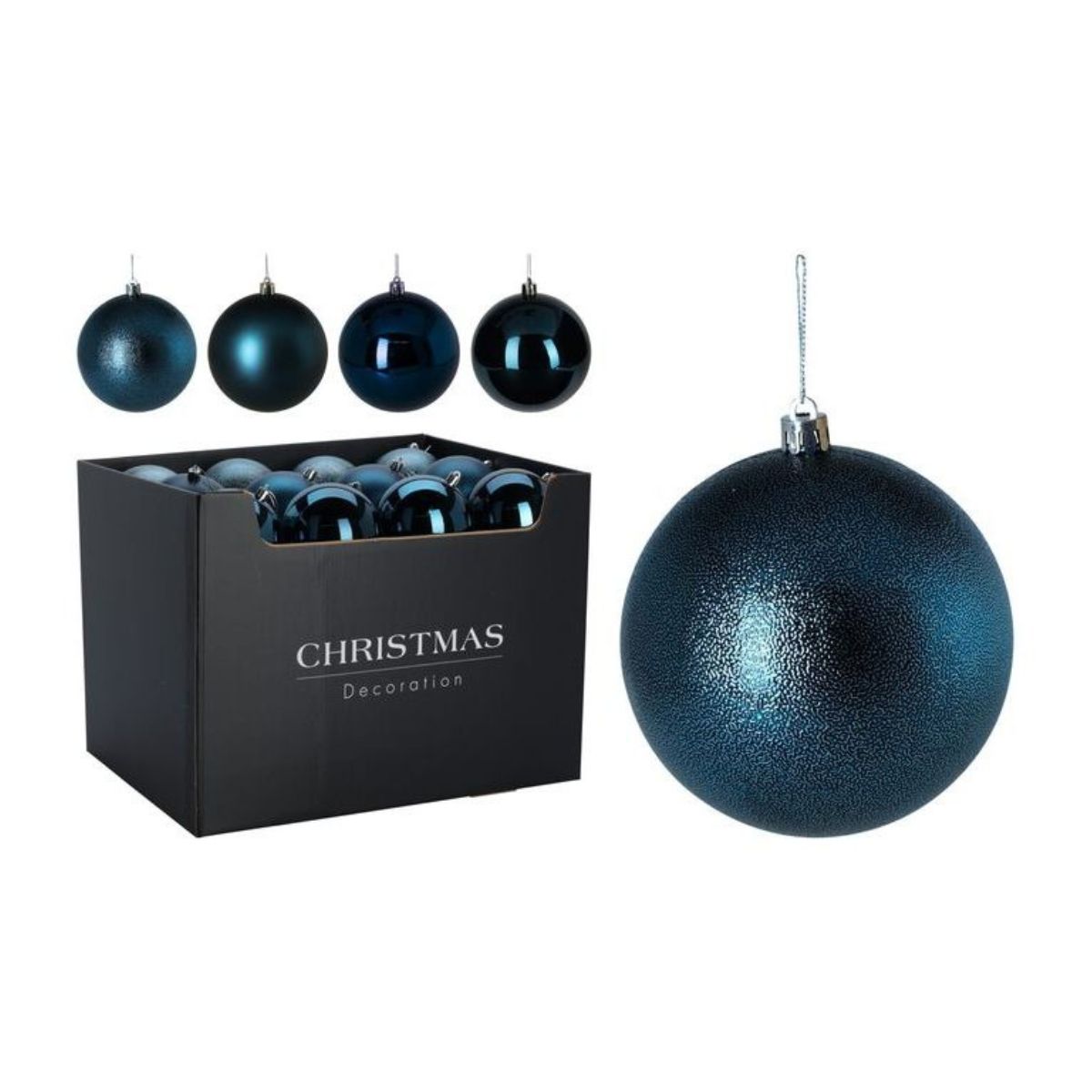 Christmas Bauble 100mm Night Blue 3As