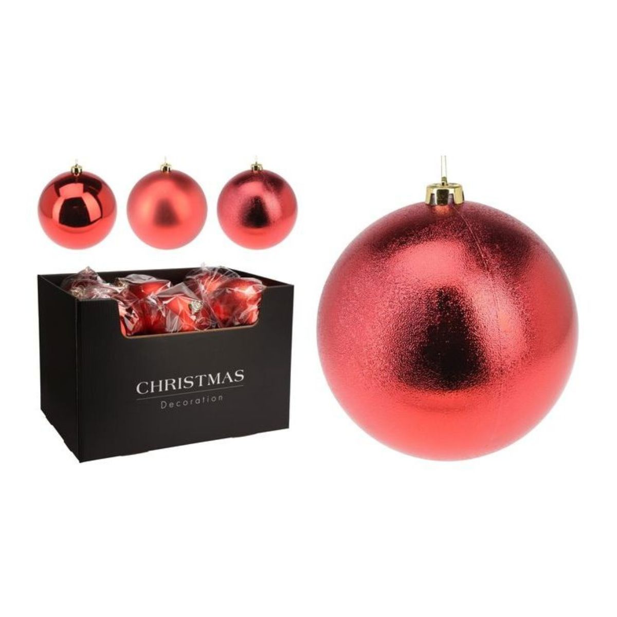 Christmas Bauble 180mm Red 3 Assorted