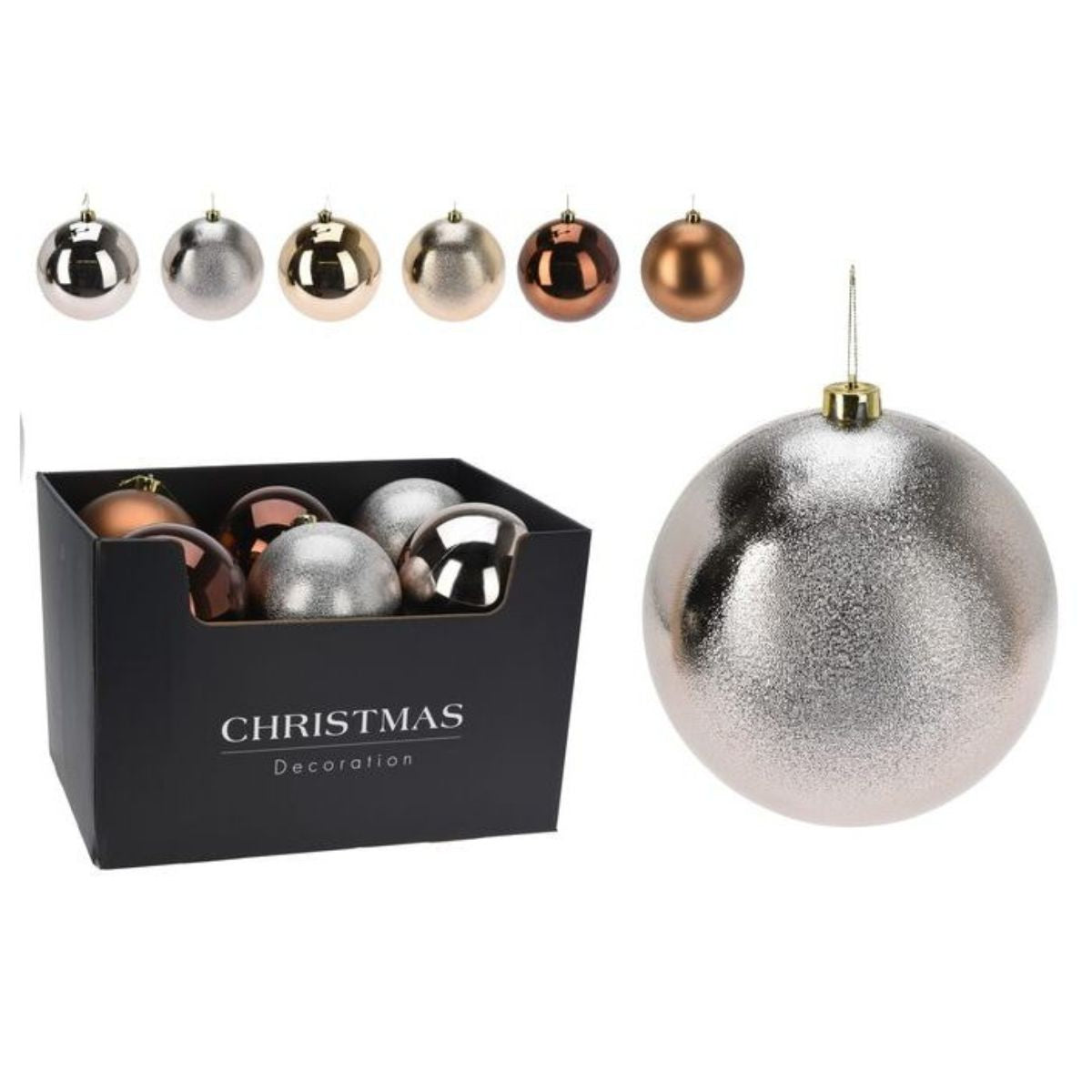 Christmas Bauble 180mm Amber 4 Assorted