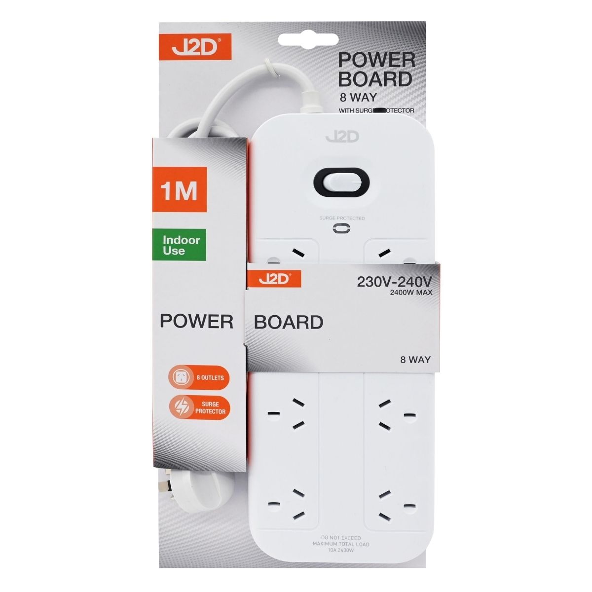 Christmas J2d Power Board W_surge Protector 8 Outlets - Christmas Collective NZ