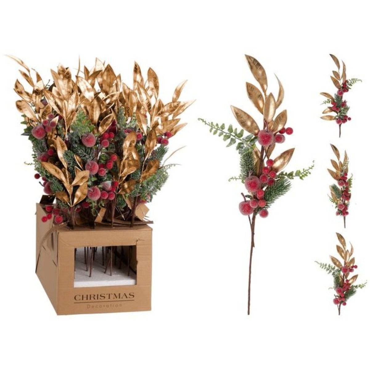 Berry Branch 60cm Gold 3 Assorted