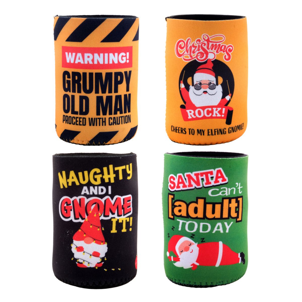 Stubby Holder Christmas 8 Assorted Designs & Colours