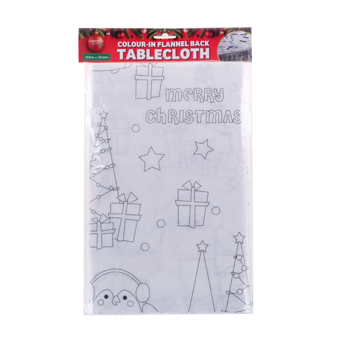 Table Cloth Flannel Back Activity Christmas 137cm x 244cm