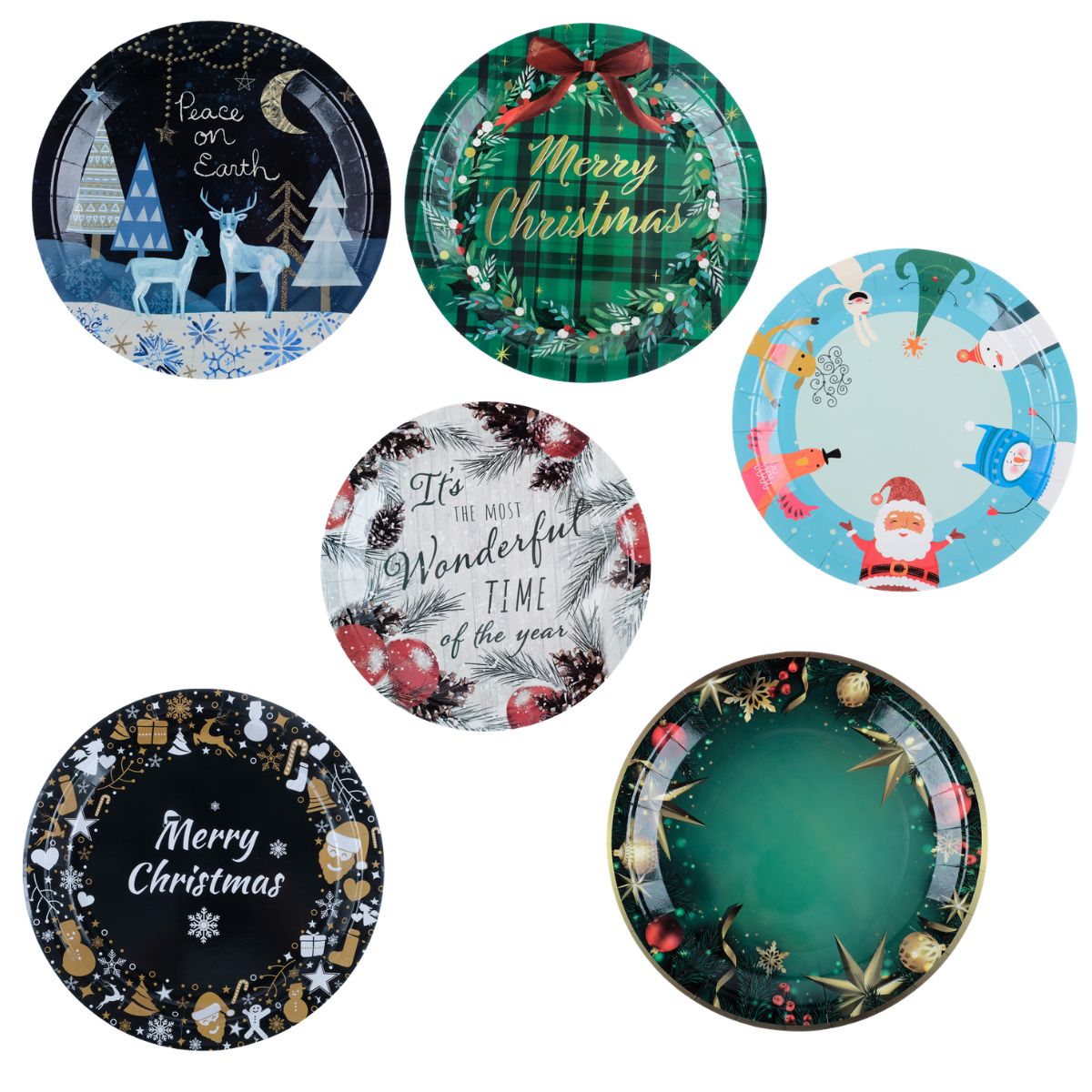 Paper Plates Round Enviro Disposable 10pk Large - 25cm Dia 6 Assorted Designs