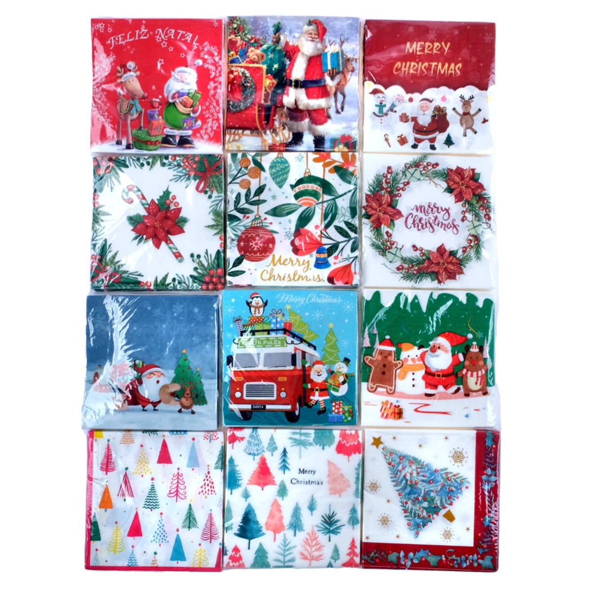Napkin Christmas 25pk 2ply 30cm X 30cm 12 Assorted Designs