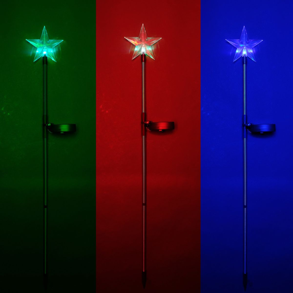Christmas Stake Light Solar Star 11cm x 84cm 1 LED Colour Multi Colour 1 Function Colour Changing