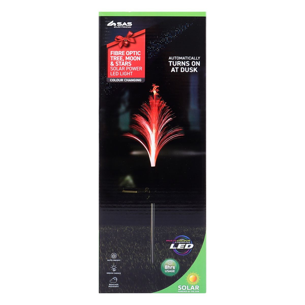 Stake Light Solar Christmas Tree Fibre Optic 1 LED 18cm x 25cm x 70cm 1 Function Colour Changing