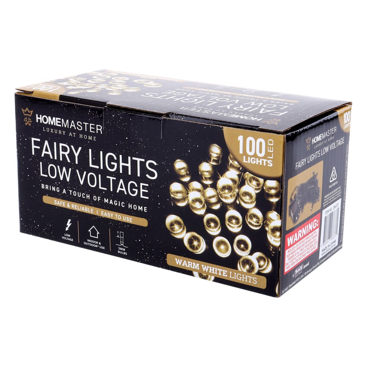Fairy Light Low Voltage 100 LED 6.5m Total Length Warm White 8 Function