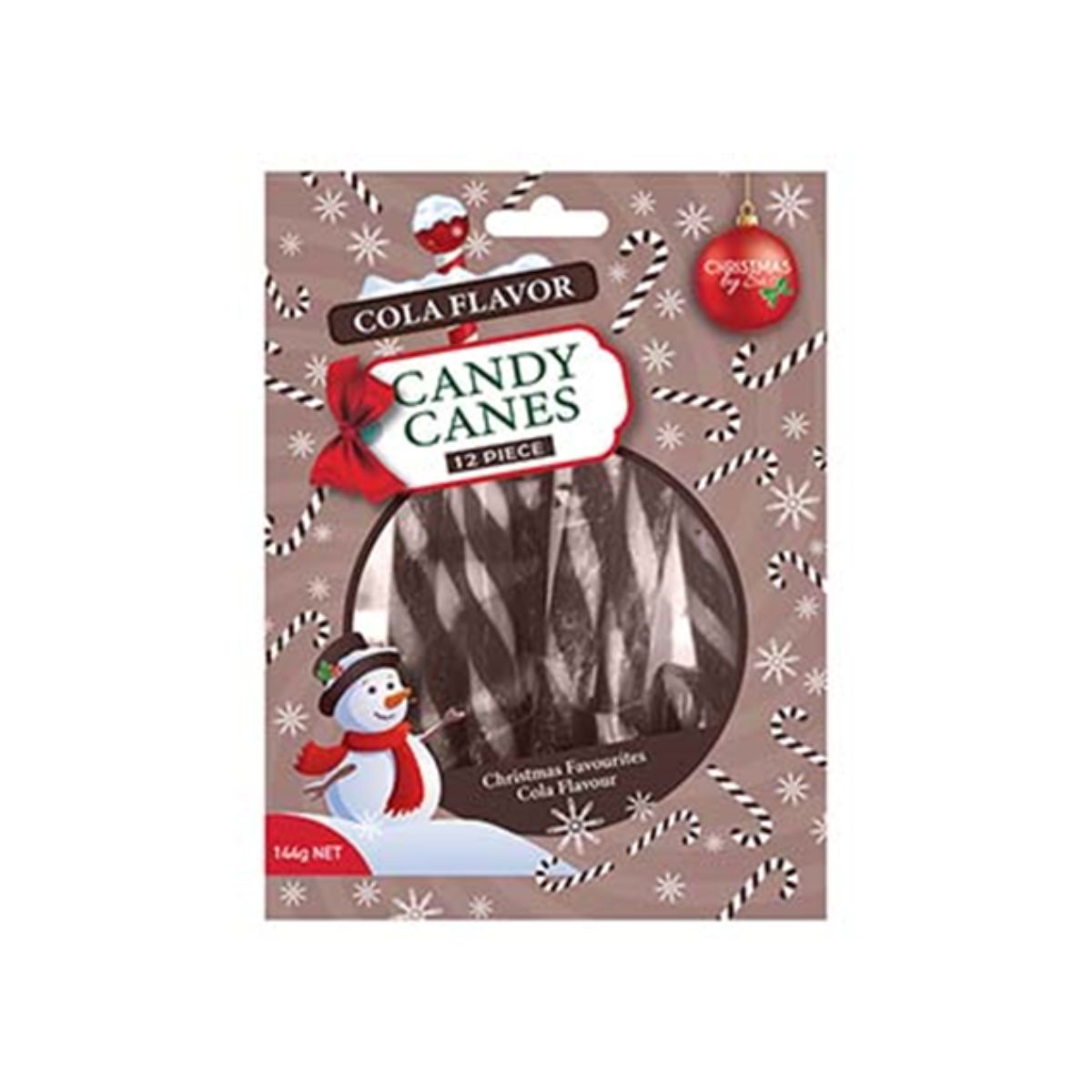Christmas Candy Cane Cola 12pk 12g Each Brown & White Striped