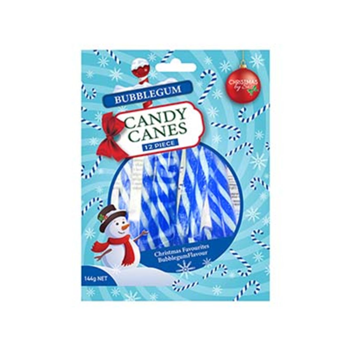 Christmas Candy Cane Bubblegum 12pk 12g Each Blue & White Striped