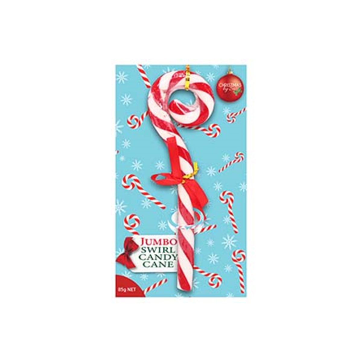 Christmas Candy Cane Large Swirl Peppermint 22cm 85g Red & White Striped