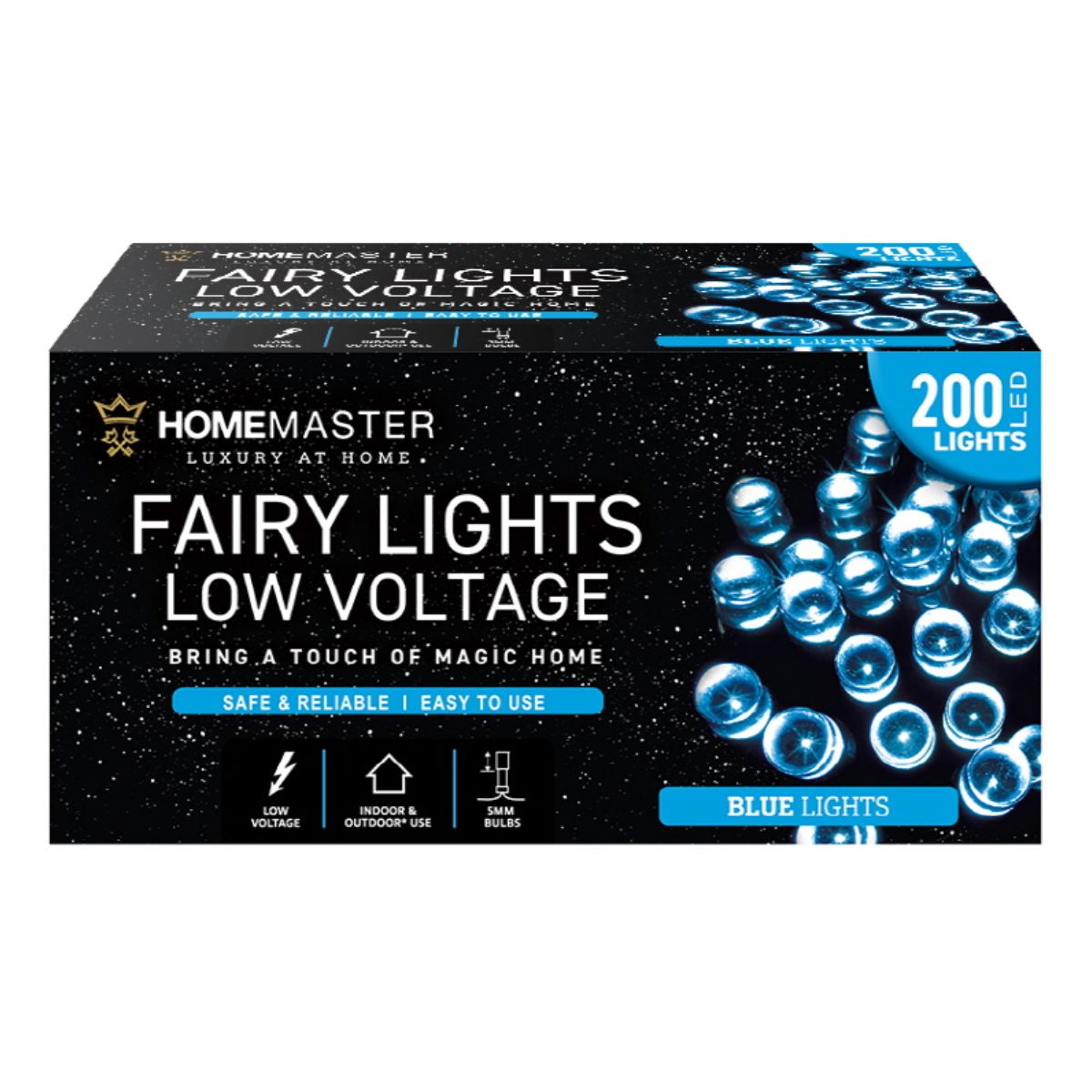 Fairy Light Low Voltage 200 LED 13.5m Total Length Blue 8 Function