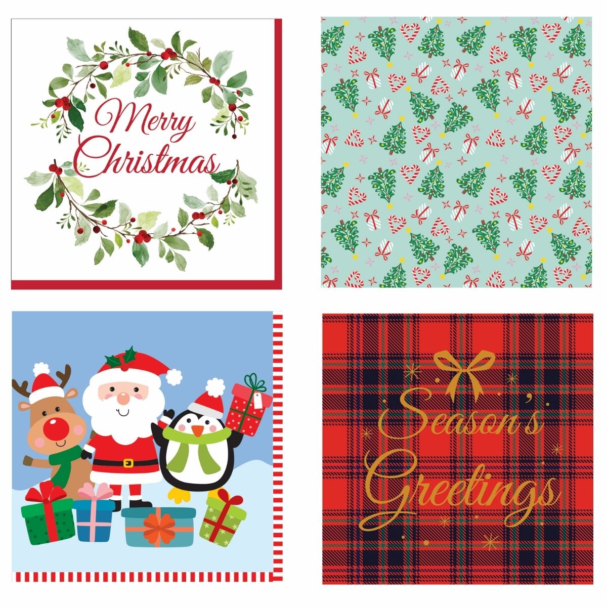 Christmas Napkins Printed Designs 20pk - affordable Christmas decoration NZ