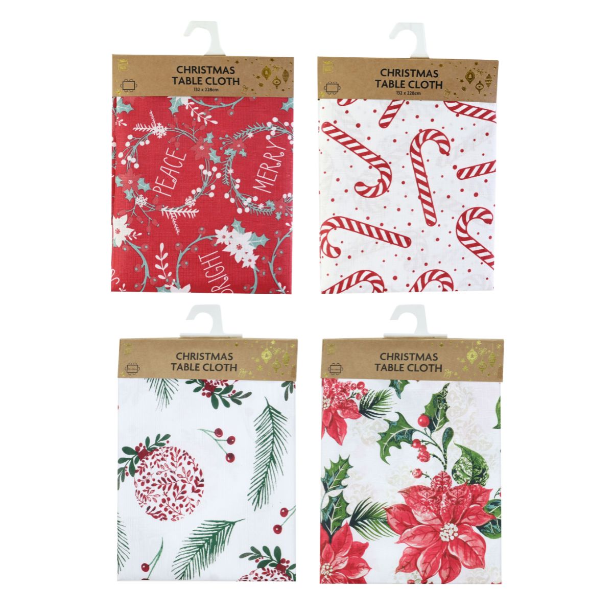 Tablecloth Printed 132 x 228cm Assorted