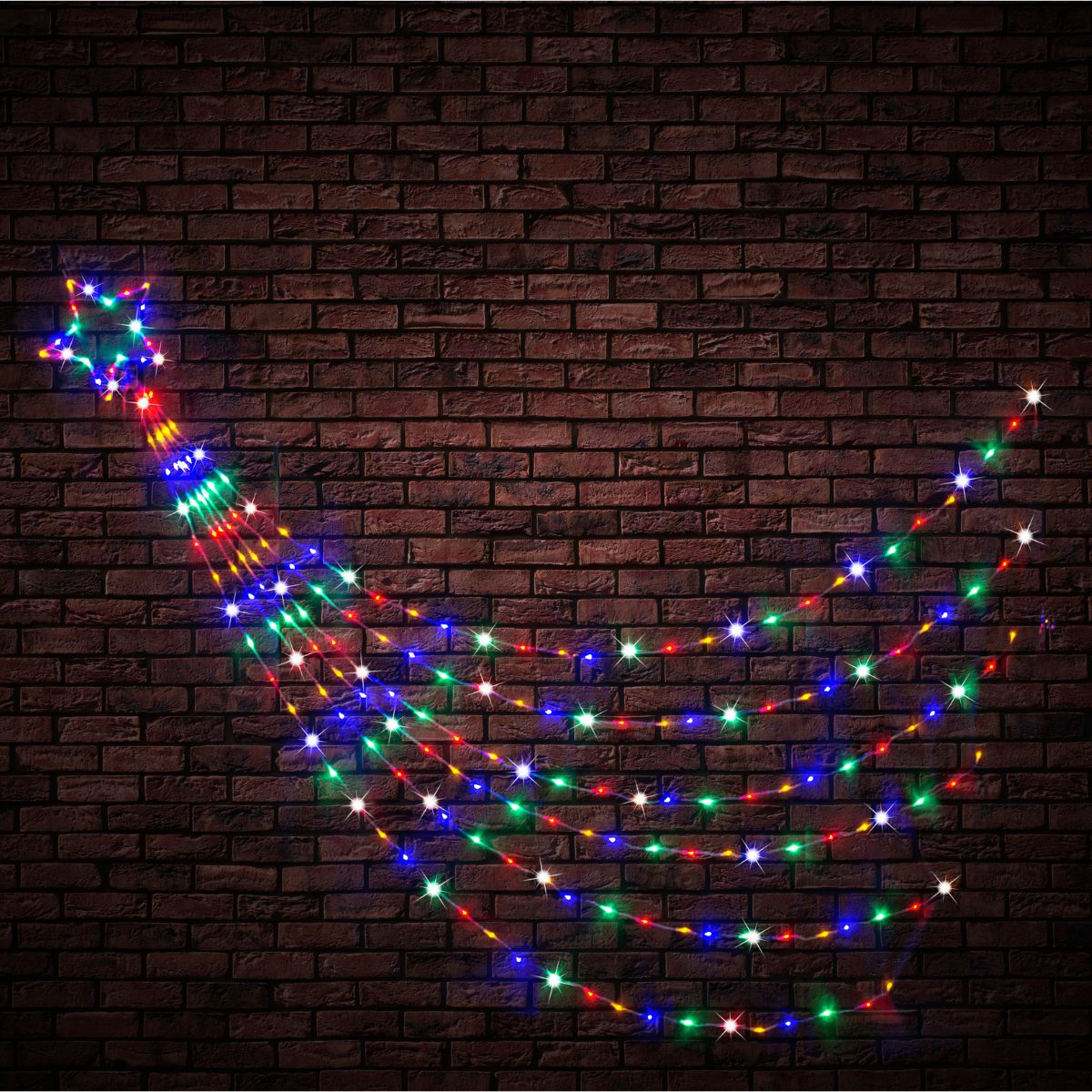 Christmas LED Waterfall Star 3m 200 Multi Colour