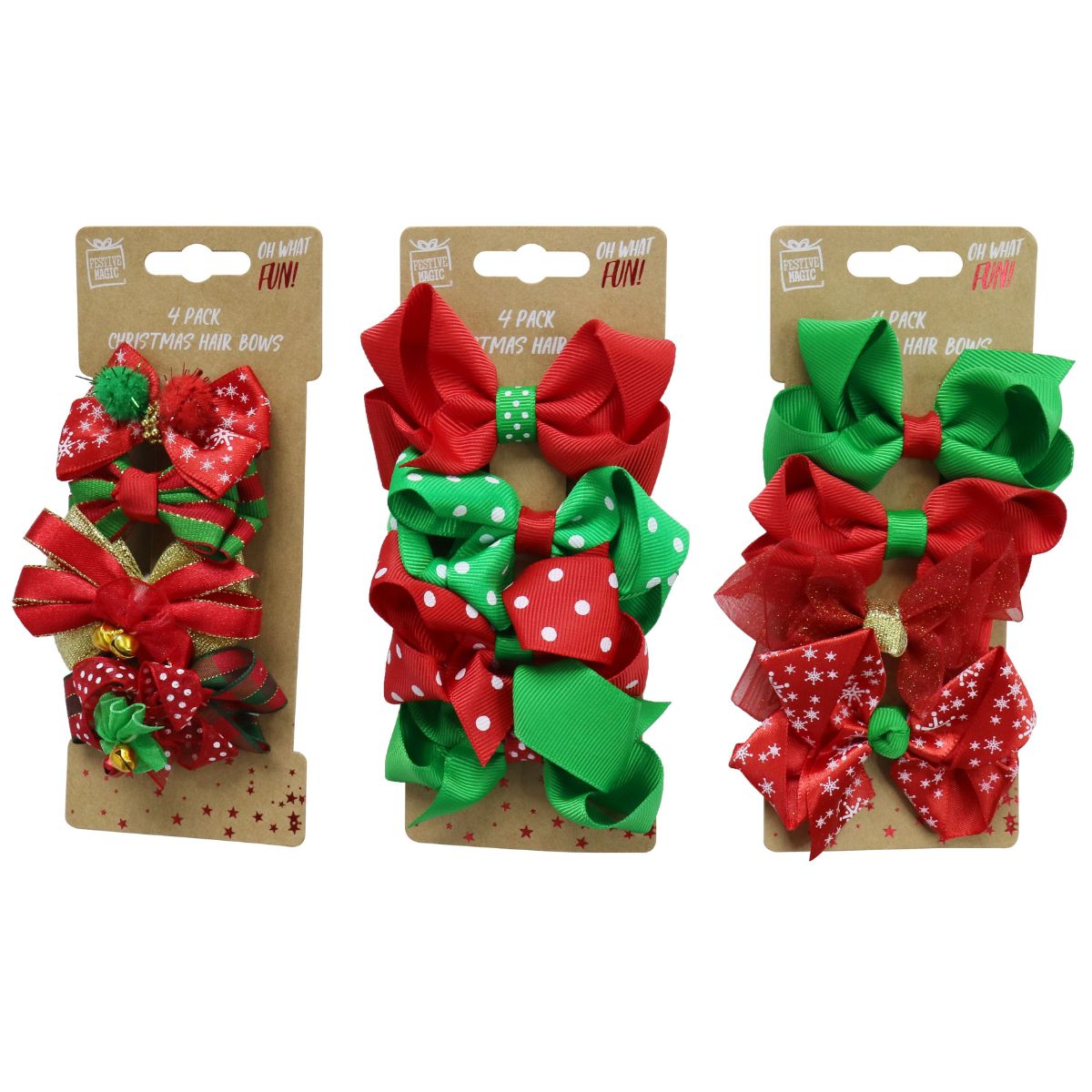 Hair Clip Ribbon Bows 4 Pack