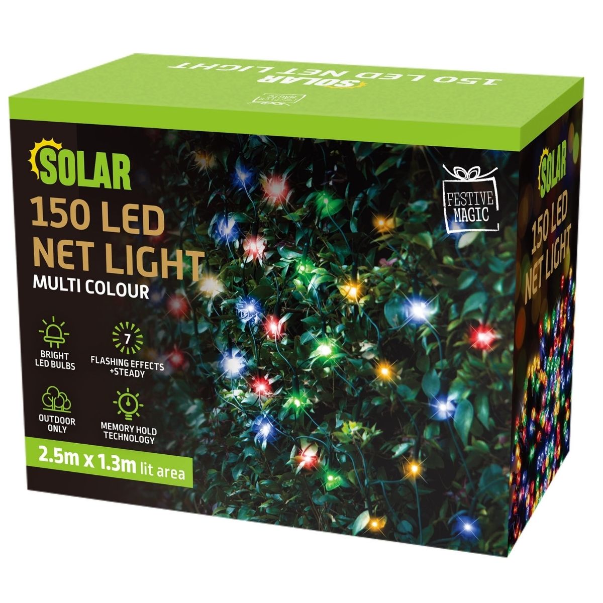 Christmas Solar Net Light 150 Multi Colour - Christmas Collective NZ