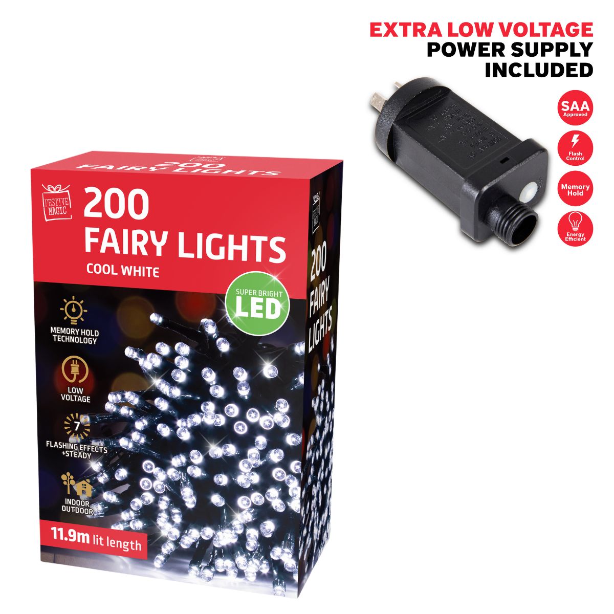 Leds Flashing 200 Cool White