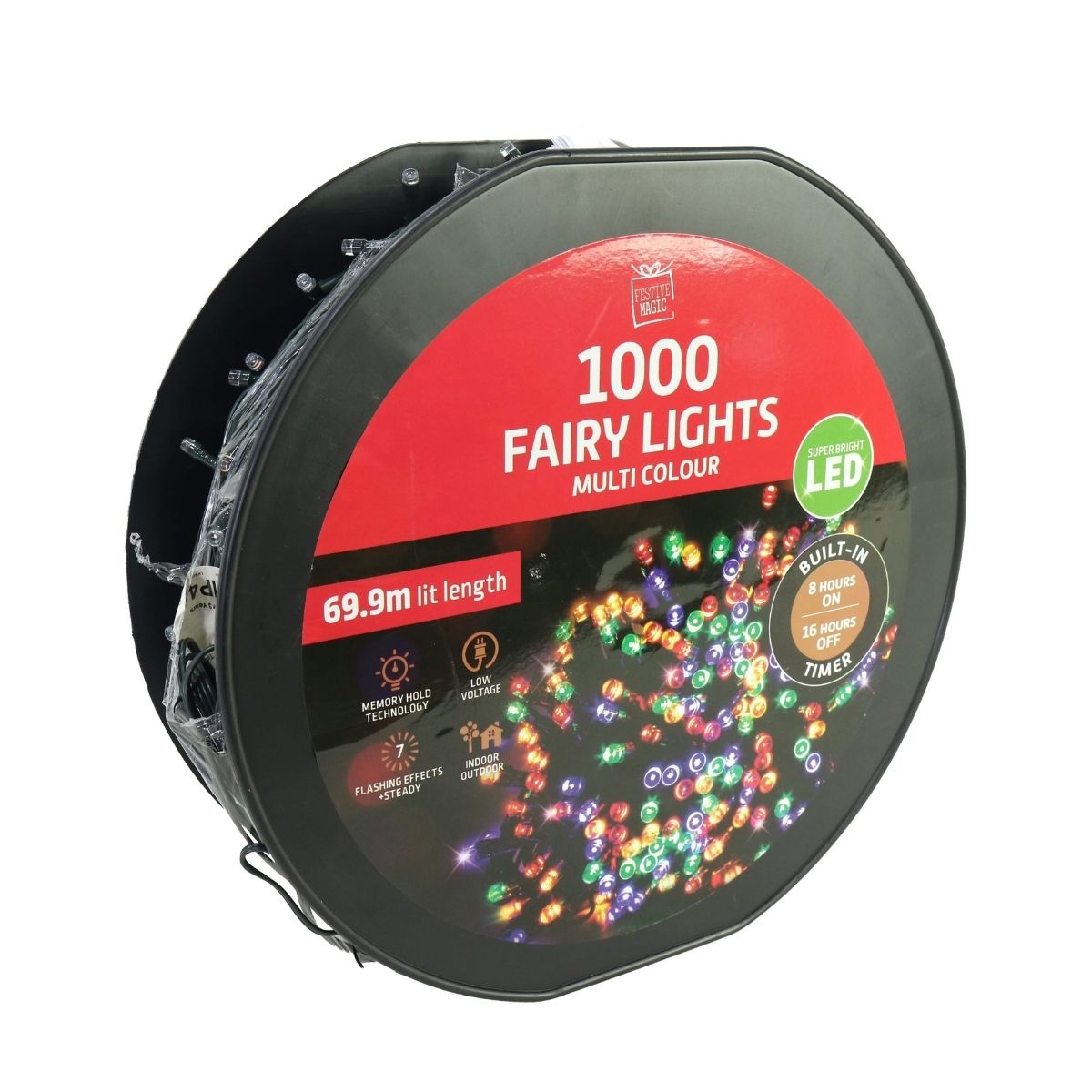 Christmas Leds Flashing 1000 with Timer Multi on Reel - Christmas Collective NZ