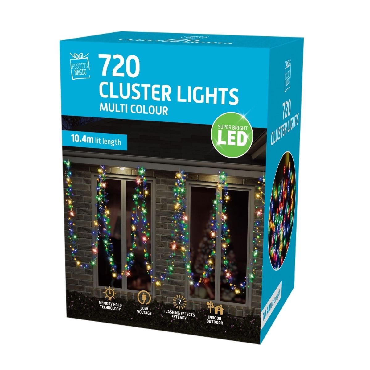 Christmas LED Cluster Lights 720 Multi Colour - Christmas Collective NZ