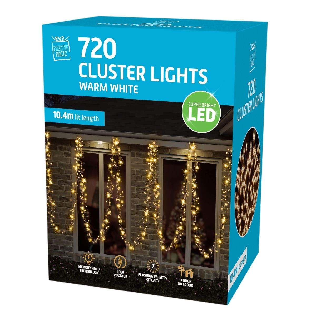 Christmas LED Cluster Lights 720 Warm White - Christmas Collective NZ