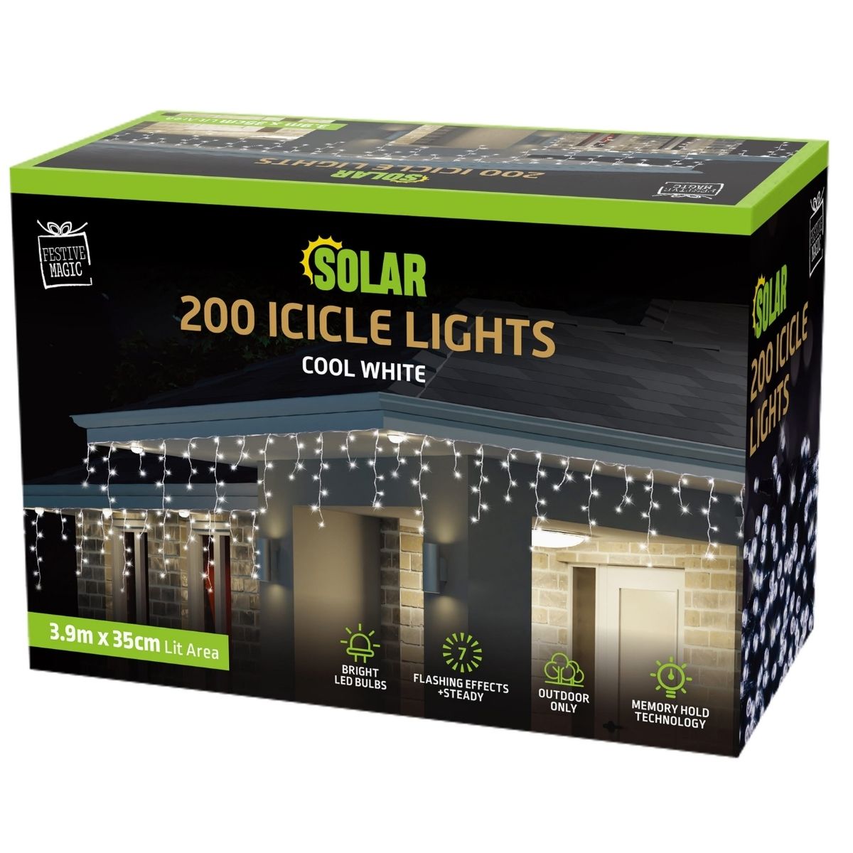 Christmas Solar Icicles Lights 200 Cool White - Christmas Collective NZ