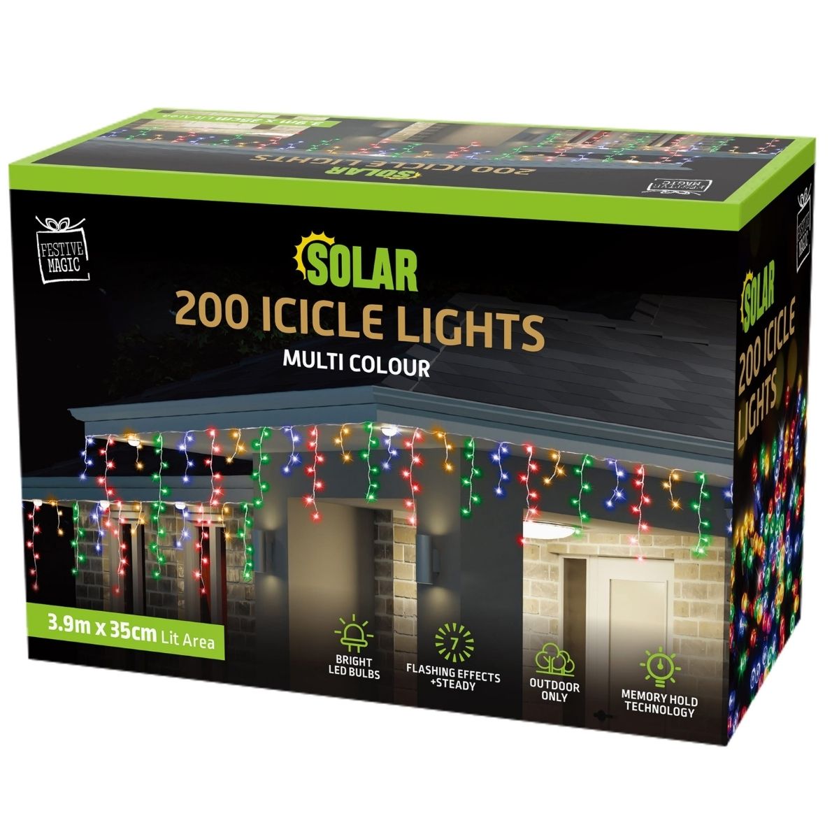 Christmas Solar Icicle Lights 200 Multi Colour - Christmas Collective NZ