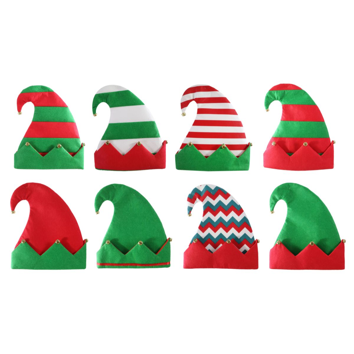 Christmas Curvy Elf Hat with Bells Mega-Mix