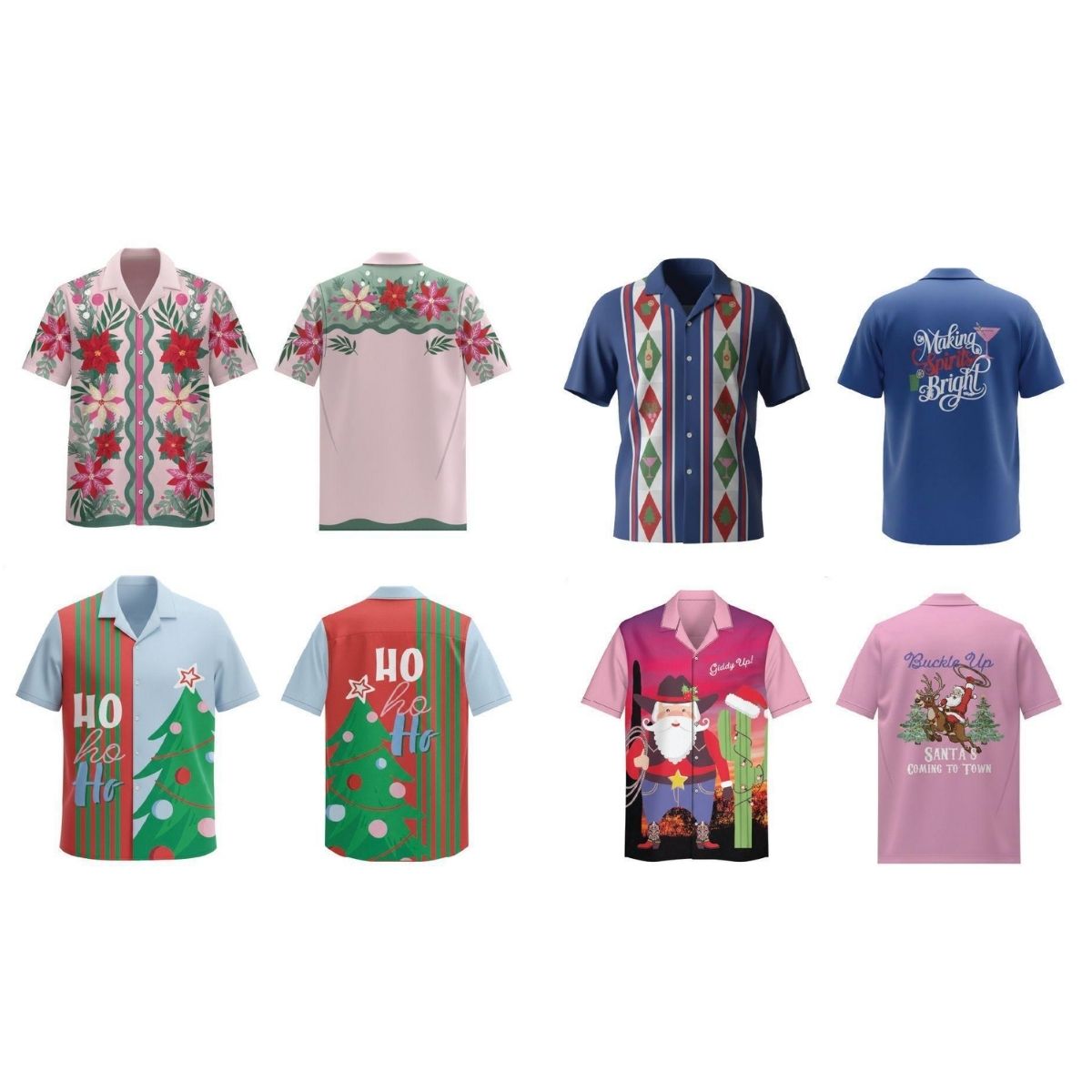 Retro Christmas Bowling Shirt Assorted