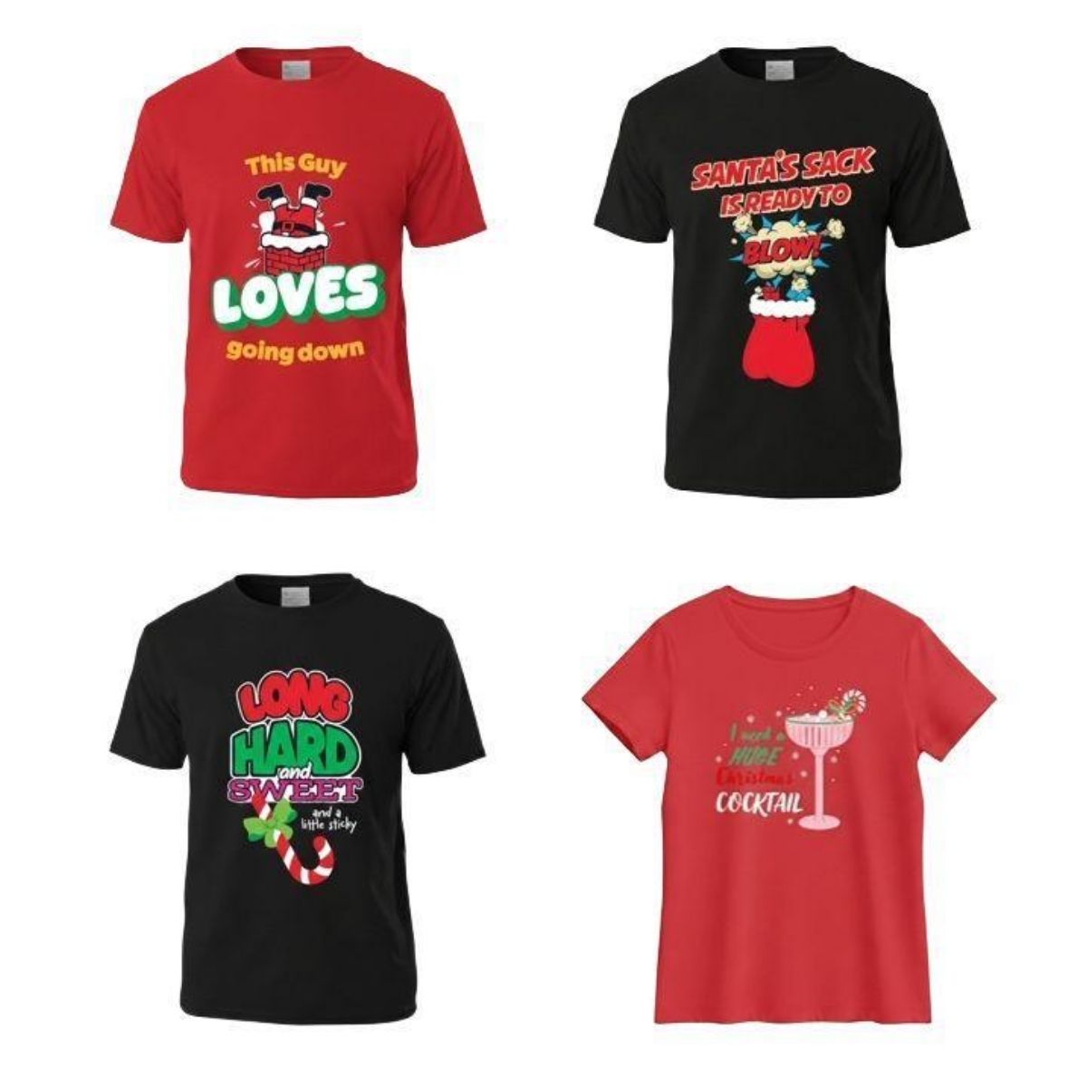 Naughty Christmas T Shirt Assorted